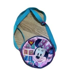Disney Minnie Mouse Crossbody Bag Purse Blue Pink Kids Circle Round
